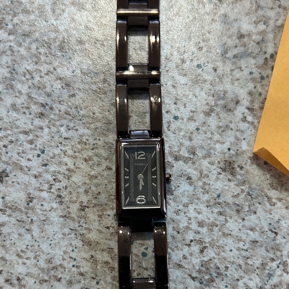 Fossil Accessories - Fossil Black Rectangular Bracelet Watch